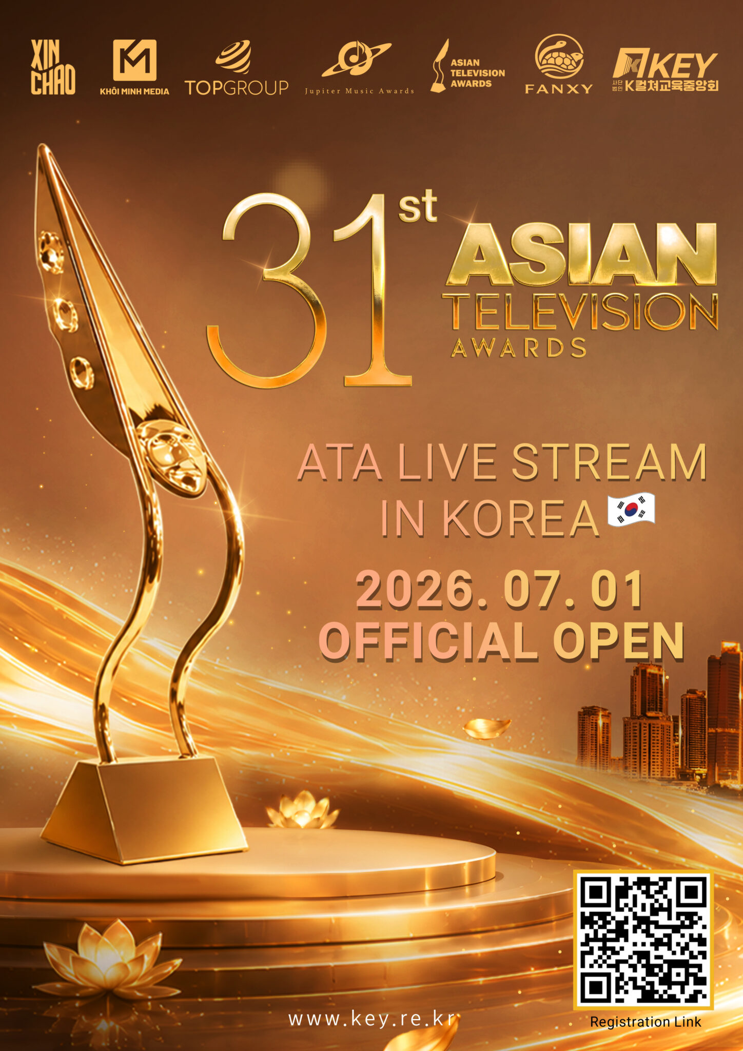 31st Asian Television Awards ATA Live Stream in Korea 공식 포스터
